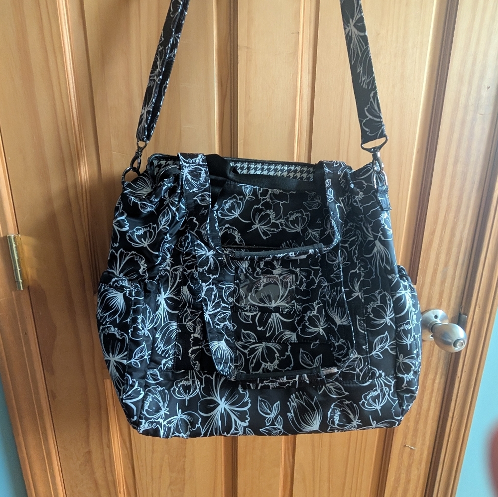 Lug Baby Yacht Black and White Floral Women's Bag Excellent Used Condition EUC.